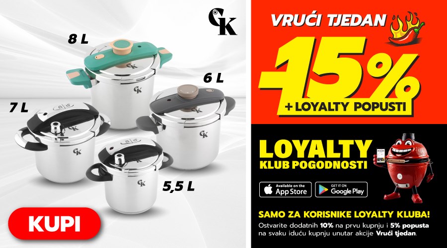 VRUĆI TJEDAN! Grill King express lonci uz 15% popusta + dodatne loyalty pogodnosti