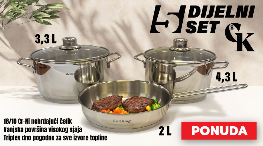 Set posuđa za stan, apartman, vikendicu i ljetnu kuhinju