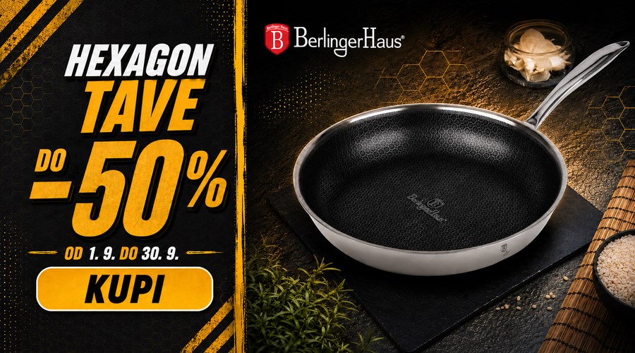 Hexagon non-stick lonci i tave s 3D inox matricom