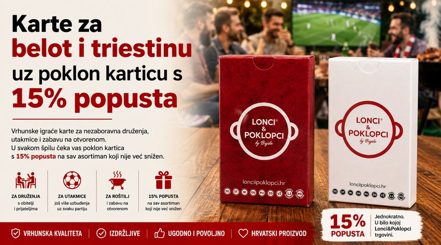 Karte za belot i triestinu uz poklon karticu s 15% popusta