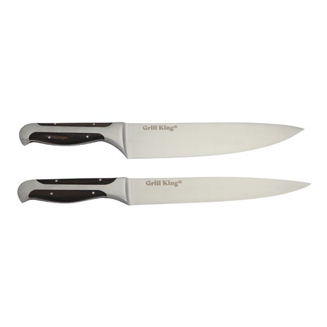 Grill King Outdoor Elite Black 2u1 set kuharski nož i nož za meso