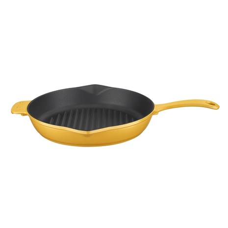Lava okrugla rebrasta grill tava s odljevnim kanalima